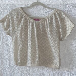 GLO Jeans Crochet Lace Short Sleeves Top